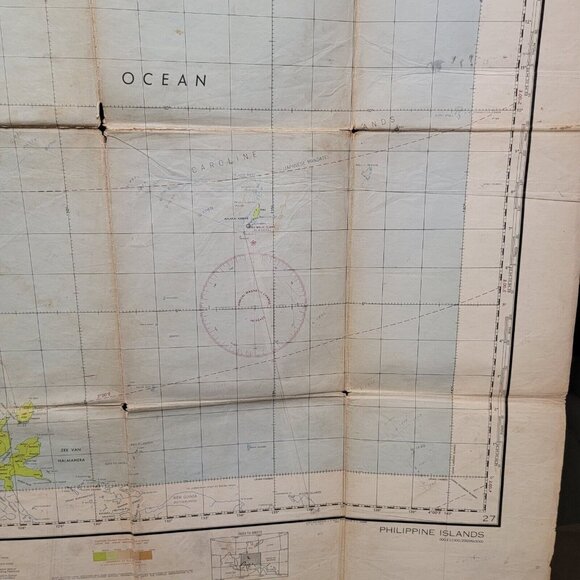 Feb 1944 WWII Amy Air Forces Long Range Navigation Chart Philippine Island Topo - Picture 9 of 16